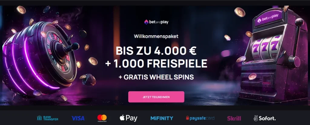 BetandPlay Casino Logo im Dama-N.V.-Betreiber-Portfolio mit Crypto-Bonus-Track.